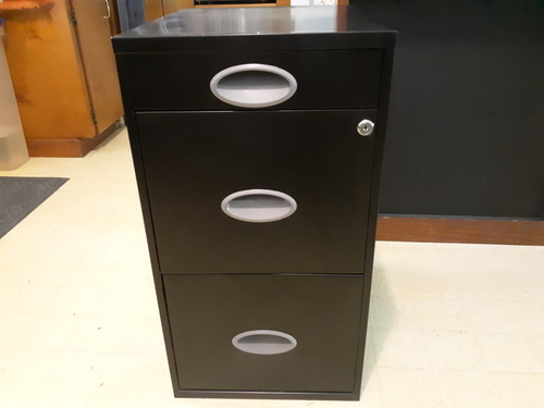 3 Drawer Black File Cabinet  