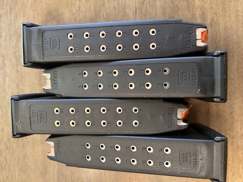 Glock 20 10mm 15rd Magazines, Gen 5, OEM, New, 4 Pack