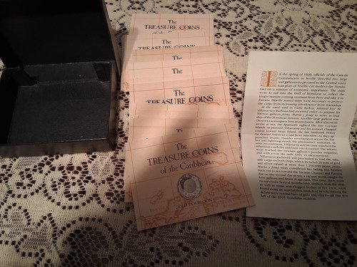 COLLECTORS---1985 SILVER PROOF TREASURE COINS OF THE CARIBBEAN 25 COINS & COA SET