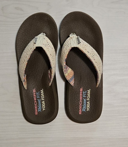 WOMENS SKECHERS RELAXED FIT YOGA FOAM FLIP FLOPS SIZE 9