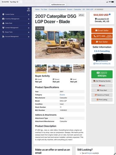 2007 Cat D5g LGP - 44,500
