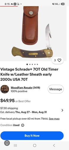Buck knife or old timers knife 