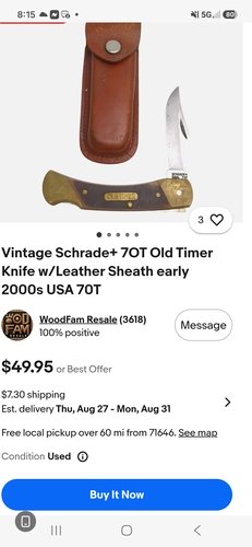 Buck knife or old timers knife 