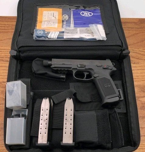 FNH USA FNX-45 TACTICAL .45 ACP THREADED BBL ORIG CASE, PAPERS, 3 MAGS