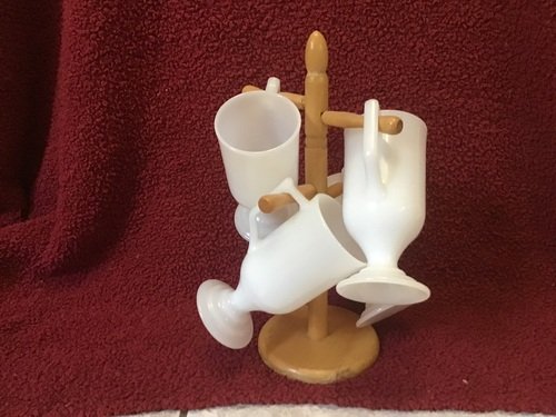 Milk glass mugs
