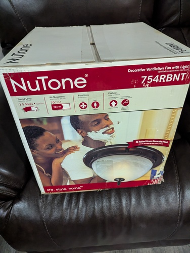 NuTone 754RBNT DECORATIVE VENTILATION FAN W/LIGHT