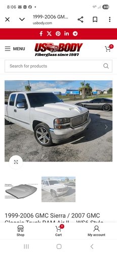 Trade fiberglass cowl hood from a 2002 gmc hooks up to factory hinges trade for 6 lug rims