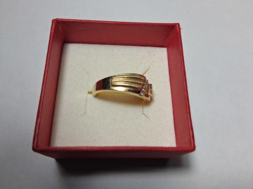 Mans  14K Solid Gold , Diamond Wedding RIng  SZ 10