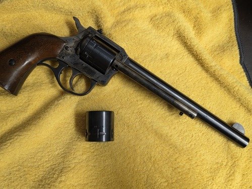 1975 h&r 676 22 case hardened receiver with Magnum cylinder