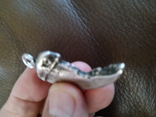 925 Sterling Silver Sandcast Black Bear Claw Pendant 