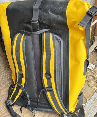 55L Earth-Pak Waterproof Yellow Backpack- Preowned/Like New