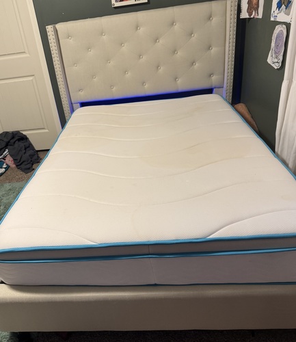 Queen bed frame and mattress 