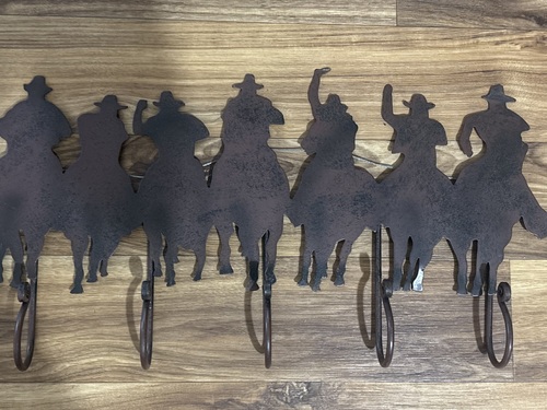 Metal Horse 5 Hooks Coat Hanger - Size: 23 x13