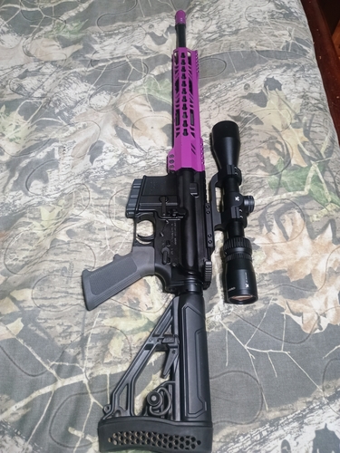Ar15 in 300 Blackout 1/8 twist purple Vortex Copperhead scope few upgrades on gun 