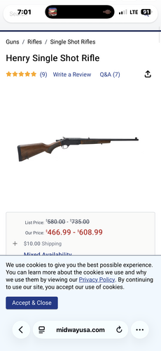 Henry single shot 45/70