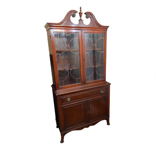 Vintage Brown Wood Versatile China Cabinet Display Cabinet Bookcase