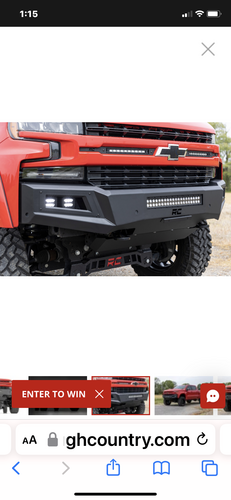 Rough Country Front Bumper with skid plate and LEDs 