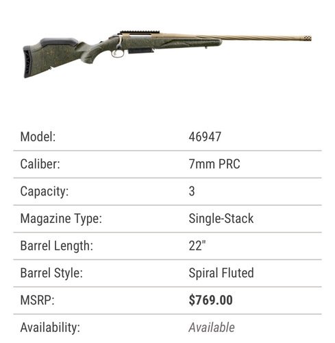 Ruger American gen 2 7PRC