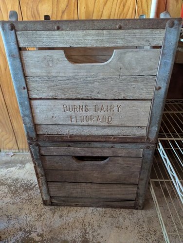 Vintage wood milk crates