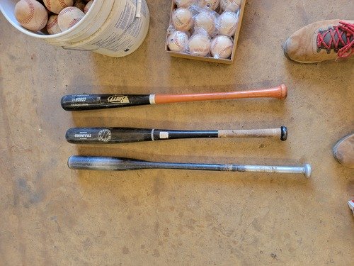 Assorted baseball training gear