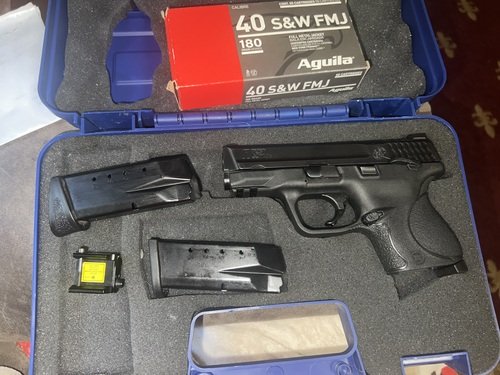 Smith & Wesson 40 caliber I have a whole box of bullets with it also, I’ll take 300 for it 