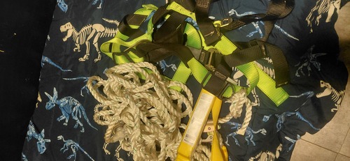 Werner safety harness 50ft rope and lanyard