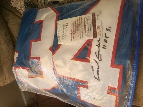 Earl cambell autographed houston oilers jersey