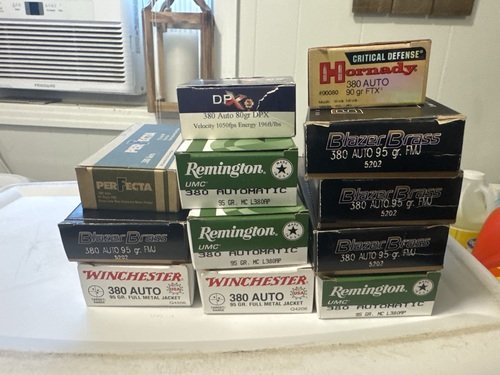 418 FMJ and 40 Hollow Point .380acp ammo