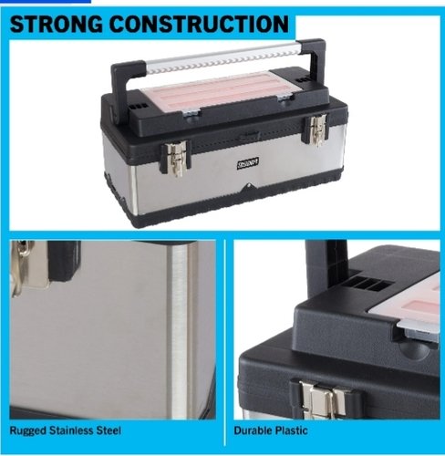 New Stalwart Portable Tool Box with Small Parts Organizer and Removable Tray, Stalwart Portable Tool