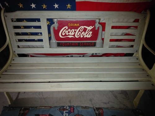 Coca Cola bench and cushion