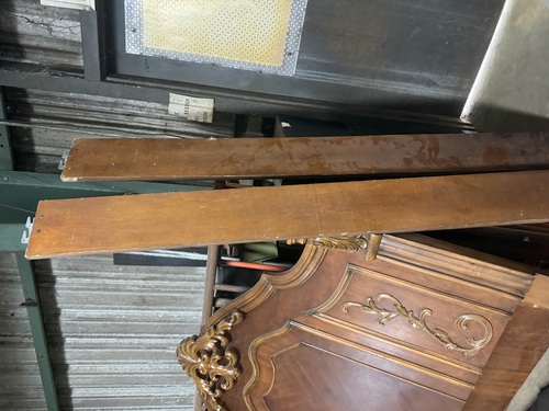 Vintage decorative, heavy wooden headboard/footboard
