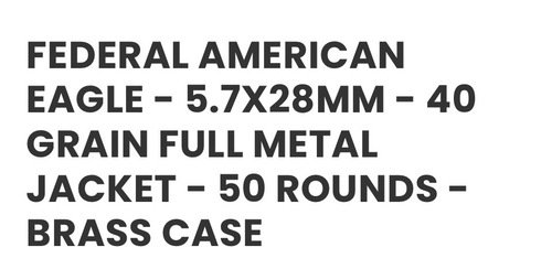 🇺🇸 200 Rounds / FEDERAL AMERICAN EAGLE -( 5.7X28mm ) New AMMO