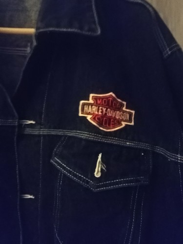 911/Motorcycle Patch Denim Jacket 