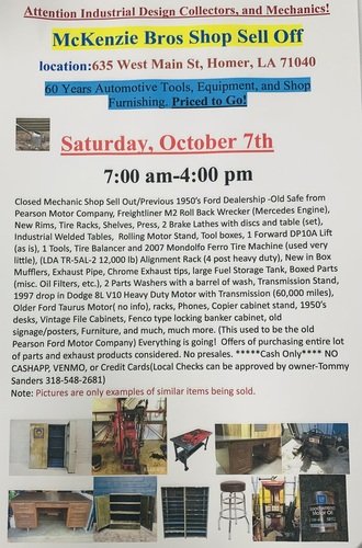 Mechanic Shop and Old Ford Dealership Sell Off