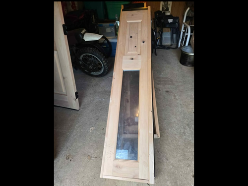 70x80 Hickory Door w/sidelights NEW