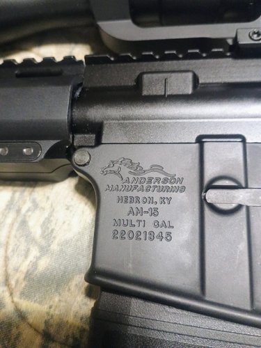 Ar15 in 300 Blackout upgraded charging handle and buttstock with 20 round magazine has Smmons 3x9x40